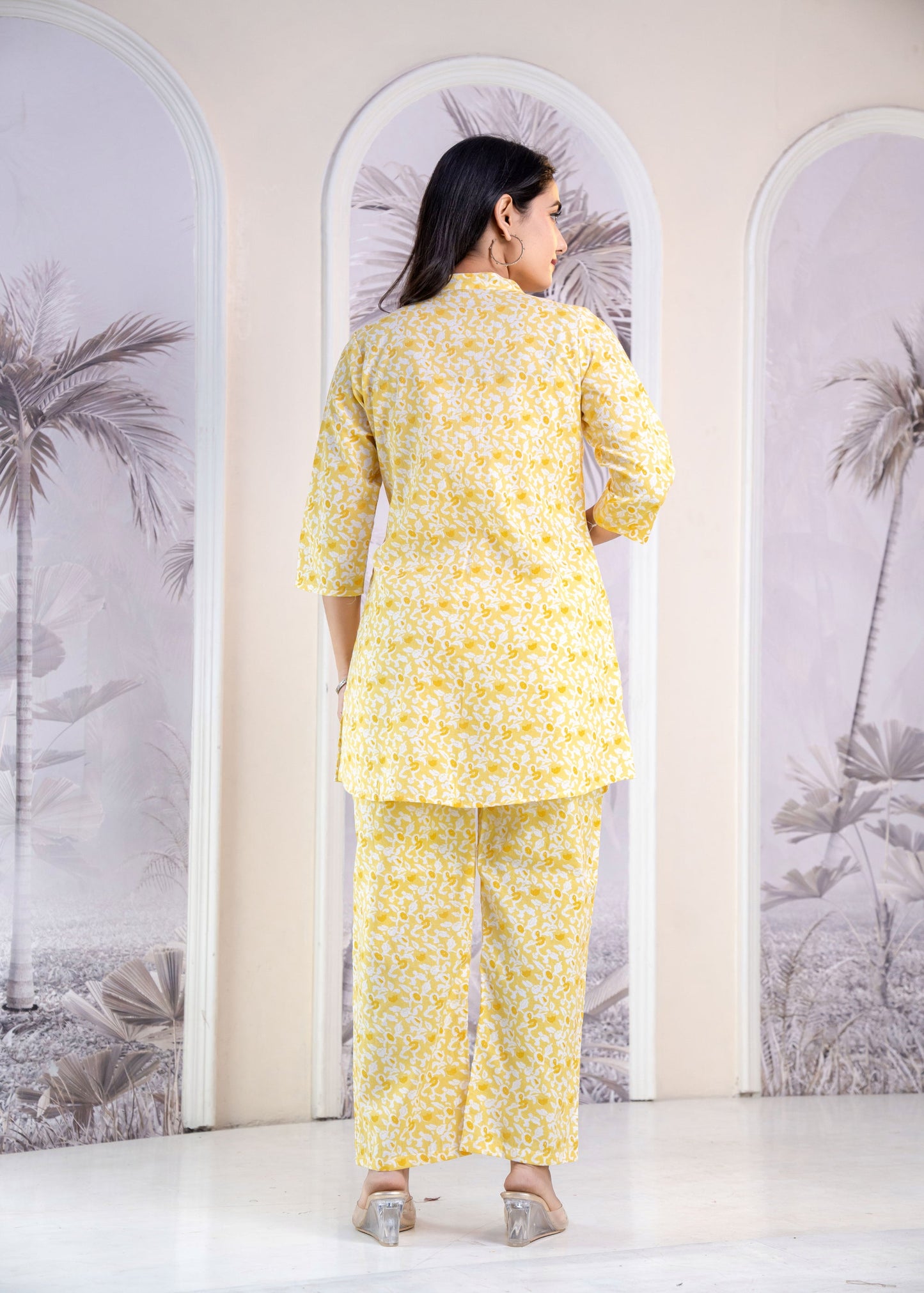 Long Collar Printed Co-Ord