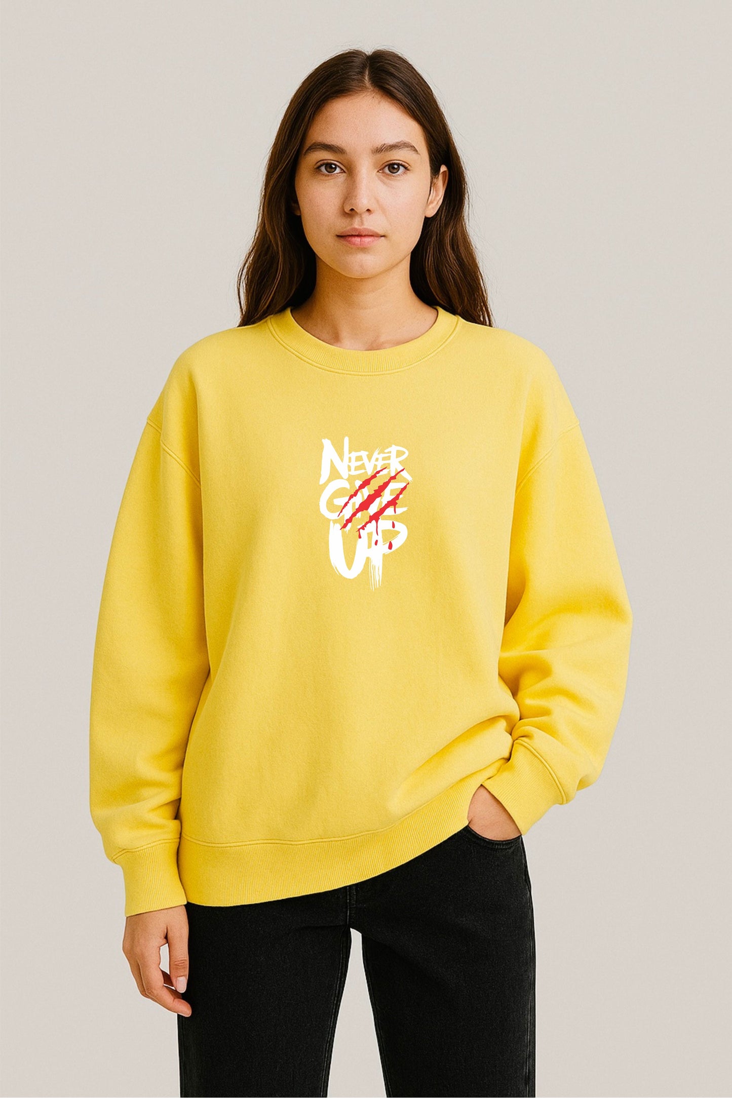 Never Give up Printed sweatshirt
