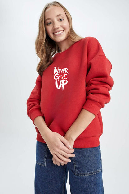 Never Give up Printed sweatshirt
