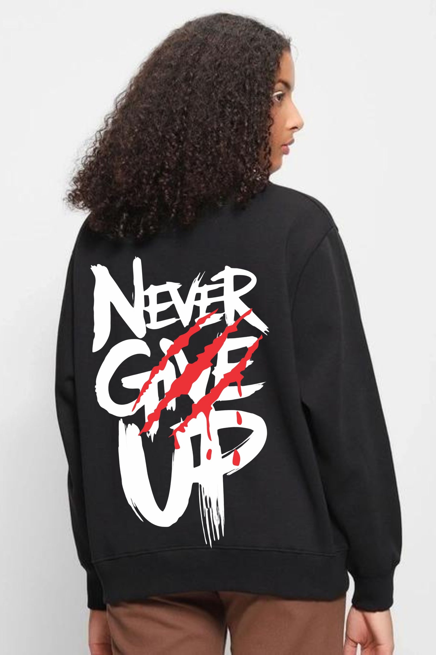 Never Give up Printed sweatshirt