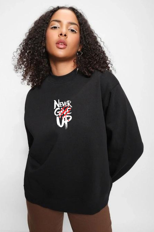 Never Give up Printed sweatshirt