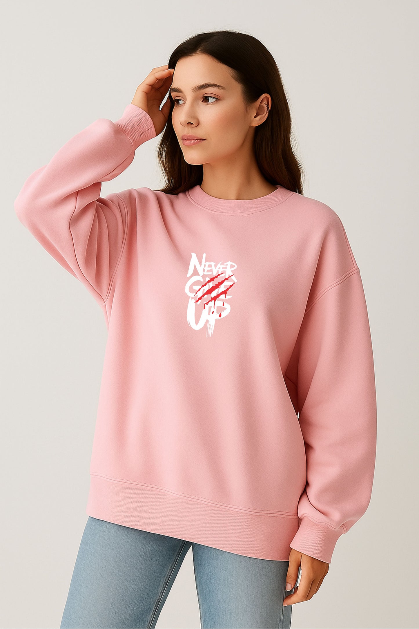 Never Give up Printed sweatshirt